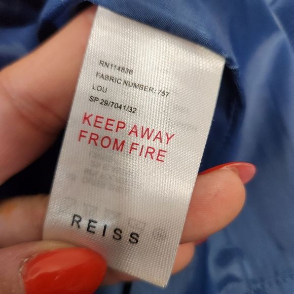 REISS sleeveless front ruffle detail midi cocktail dress size 2 - Picture 8 of 16